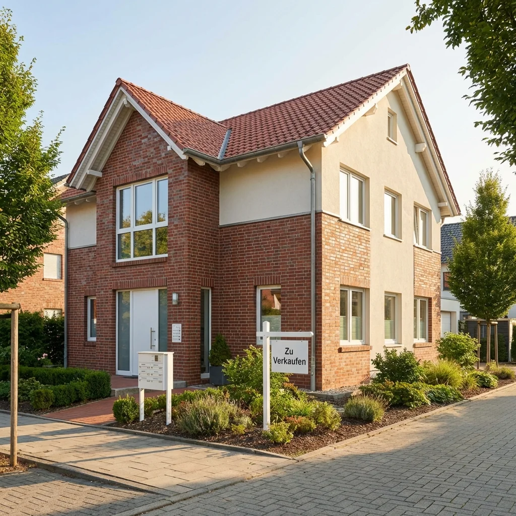 Vermietetes Haus mit Verkaufsschild