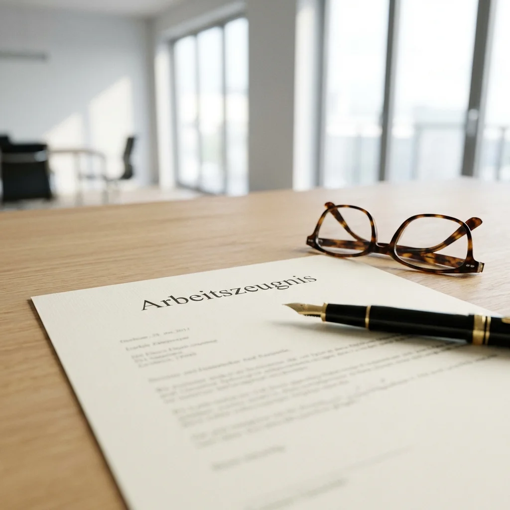 Arbeitszeugnis auf Schreibtisch - Prüfung durch Fachanwalt